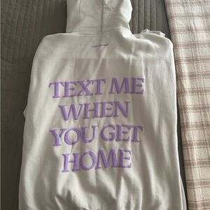 Lonely Ghost Cream Hoodie with Purple Accents